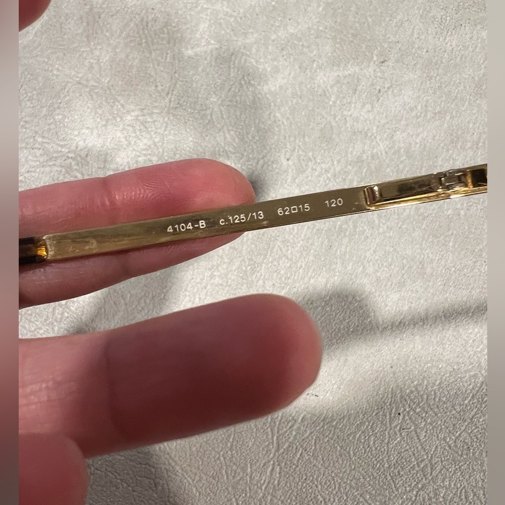 CHANEL Purple Gradient Rimless Sunglasses with Gold Accents - Picture 4 of 9